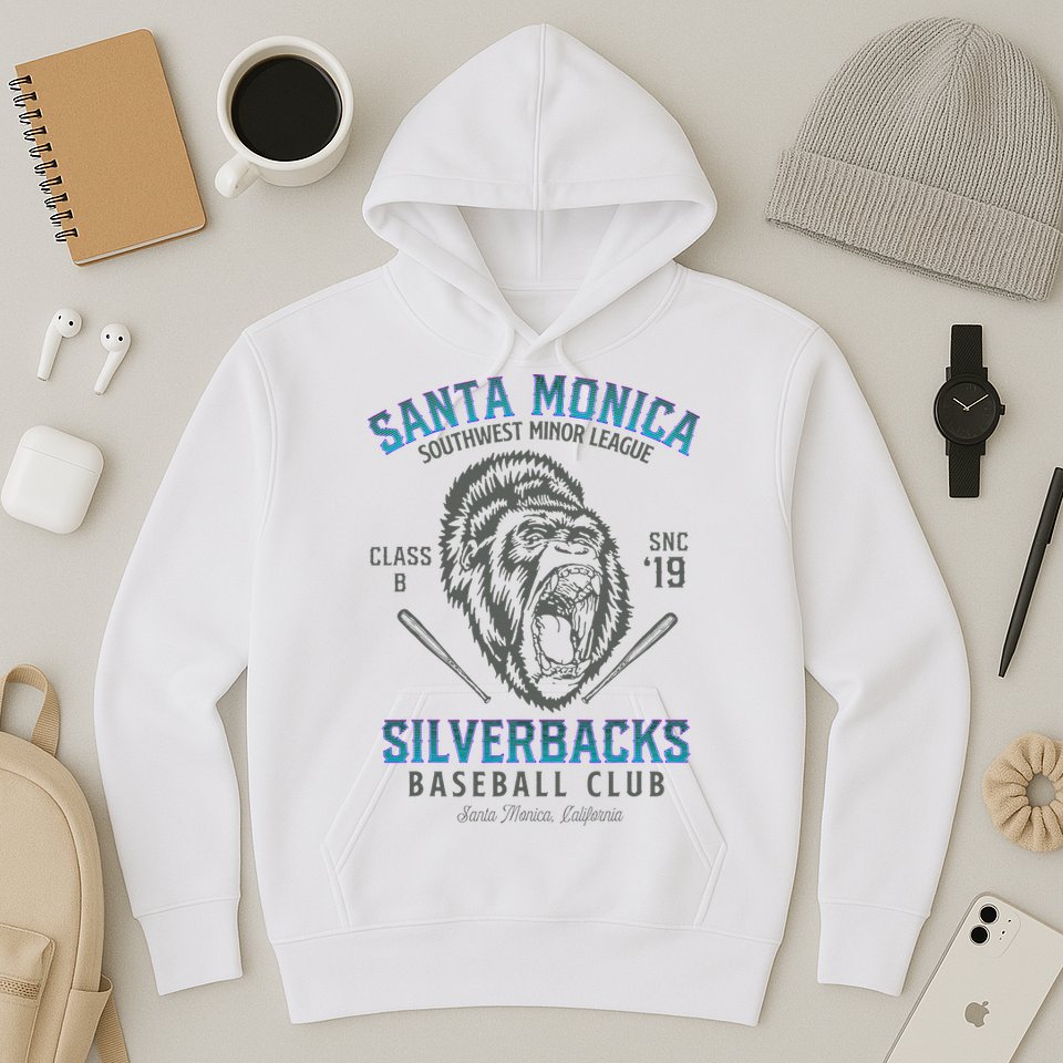 Santa Monica Silverbacks Minor League Retro Baseball Team Hoodie