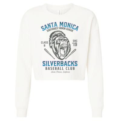 Santa Monica Silverbacks Minor League Retro Baseball Team Cropped Pullover Crew