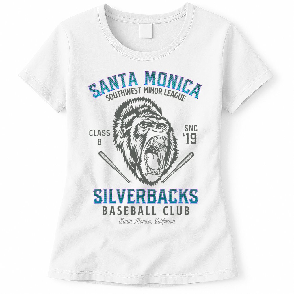 Santa Monica Silverbacks Minor League Retro Baseball Team Womens T-Shirt