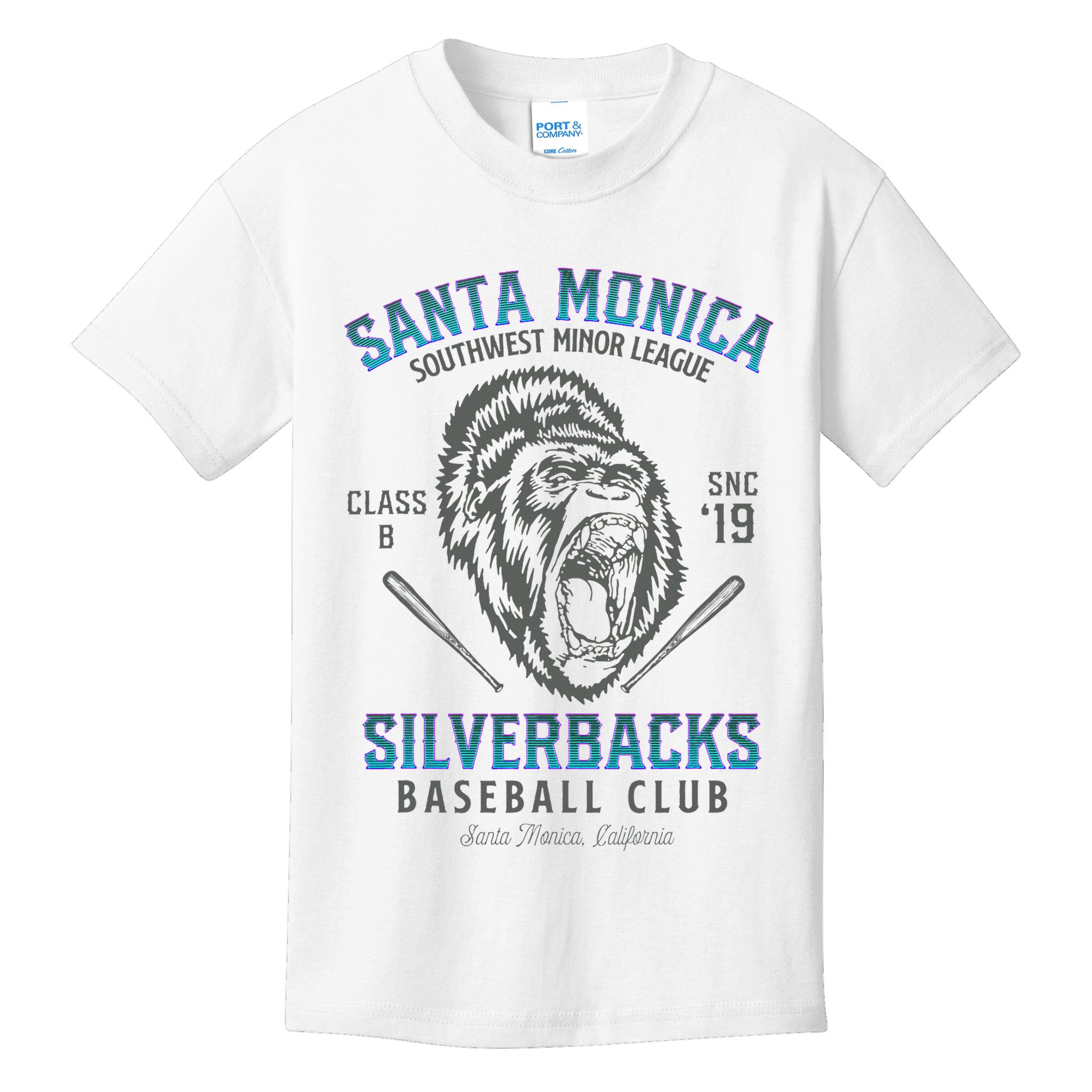 Santa Monica Silverbacks Minor League Retro Baseball Team Kids T-Shirt