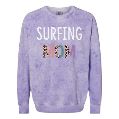 Surfing Mom Surfer Gift Funny Surfing Cool Gift Colorblast Crewneck Sweatshirt