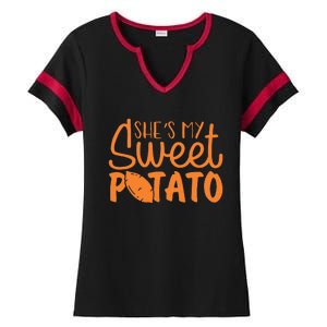 SheS My Sweet Potato I Yam Set Couples Ladies Halftime Notch Neck Tee