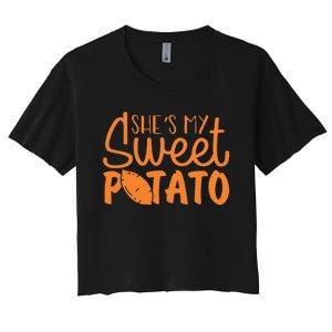 SheS My Sweet Potato I Yam Set Couples Women's Crop Top Tee