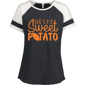 SheS My Sweet Potato I Yam Set Couples Enza Ladies Jersey Colorblock Tee