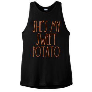 Shes My Sweet Potato I Yam Set Thanksgiving Couple Ladies PosiCharge Tri-Blend Wicking Tank