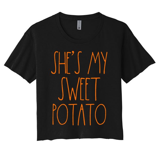 Shes My Sweet Potato I Yam Set Thanksgiving Couple Crop Top
