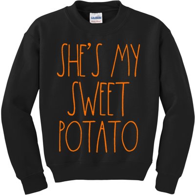 Shes My Sweet Potato I Yam Set Thanksgiving Couple Kids Sweatshirt