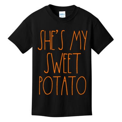 Shes My Sweet Potato I Yam Set Thanksgiving Couple Kids T-Shirt