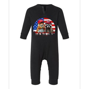 Social Media Star Peanut The Squirrel & Fred The Raccoon Infant Fleece One Piece