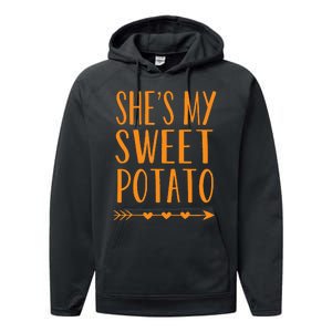 SheS My Sweet Potato Thanksgiving Halloween Matching Couple Performance Fleece Hoodie