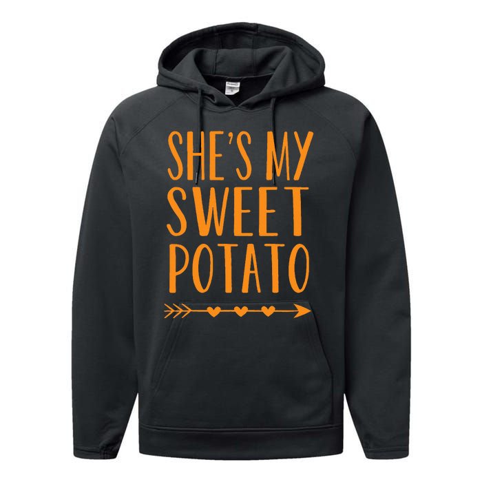 SheS My Sweet Potato Thanksgiving Halloween Matching Couple Performance Fleece Hoodie