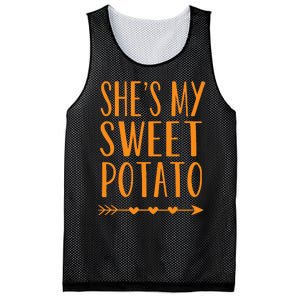 SheS My Sweet Potato Thanksgiving Halloween Matching Couple Mesh Reversible Basketball Jersey Tank