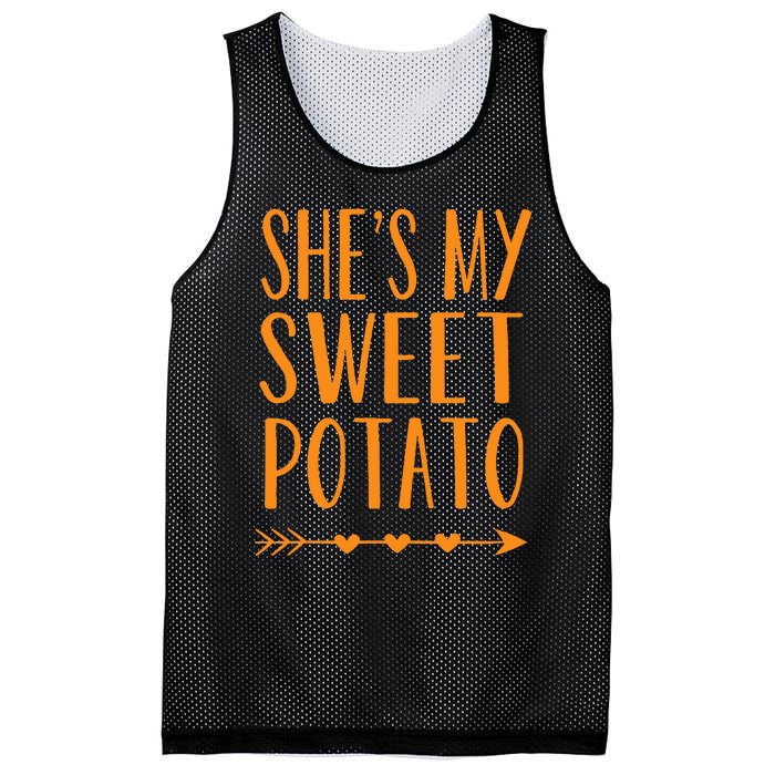 SheS My Sweet Potato Thanksgiving Halloween Matching Couple Mesh Reversible Basketball Jersey Tank