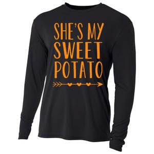 SheS My Sweet Potato Thanksgiving Halloween Matching Couple Cooling Performance Long Sleeve Crew