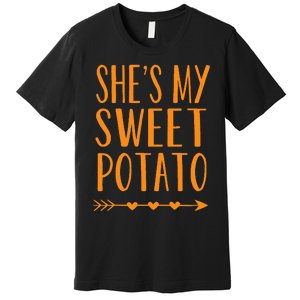 SheS My Sweet Potato Thanksgiving Halloween Matching Couple Premium T-Shirt