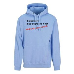 Smile More She Laughs Too Much Make Up Your Mind Kamala Harris 2024 Unisex Surf Hoodie