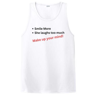 Smile More She Laughs Too Much Make Up Your Mind Kamala Harris 2024 PosiCharge Competitor Tank