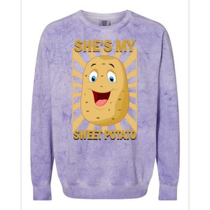 Shes My Sweet Potato Thanksgiving Funny Matching Couples Gift Colorblast Crewneck Sweatshirt