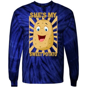 Shes My Sweet Potato Thanksgiving Funny Matching Couples Gift Tie-Dye Long Sleeve Shirt