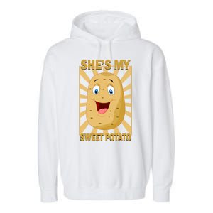 Shes My Sweet Potato Thanksgiving Funny Matching Couples Gift Garment-Dyed Fleece Hoodie