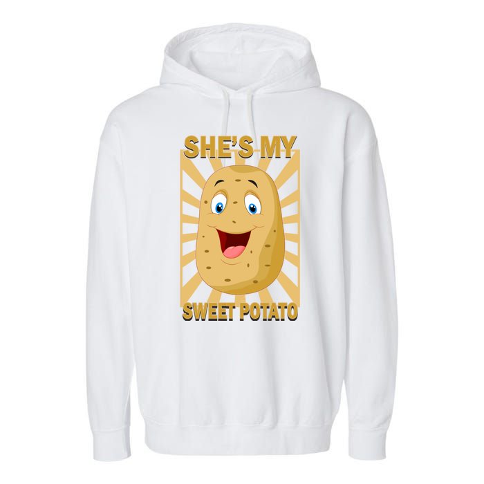 Shes My Sweet Potato Thanksgiving Funny Matching Couples Gift Garment-Dyed Fleece Hoodie