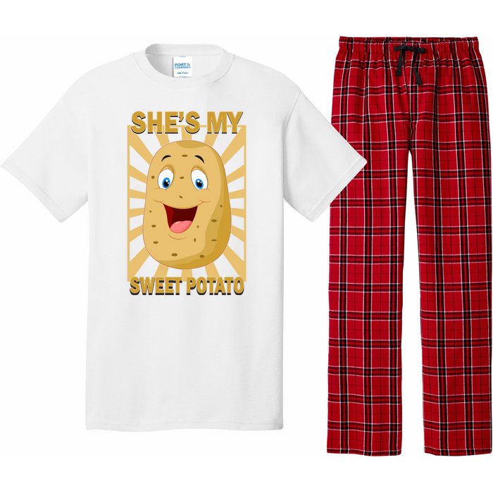 Shes My Sweet Potato Thanksgiving Funny Matching Couples Gift Pajama Set