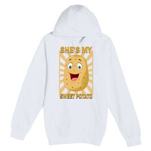 Shes My Sweet Potato Thanksgiving Funny Matching Couples Gift Premium Pullover Hoodie