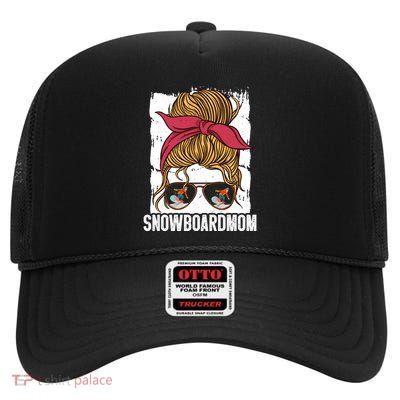 Snowboard Mom Sunglasses Snowboarder Snowboarding Lover Gift High Crown Mesh Back Trucker Hat