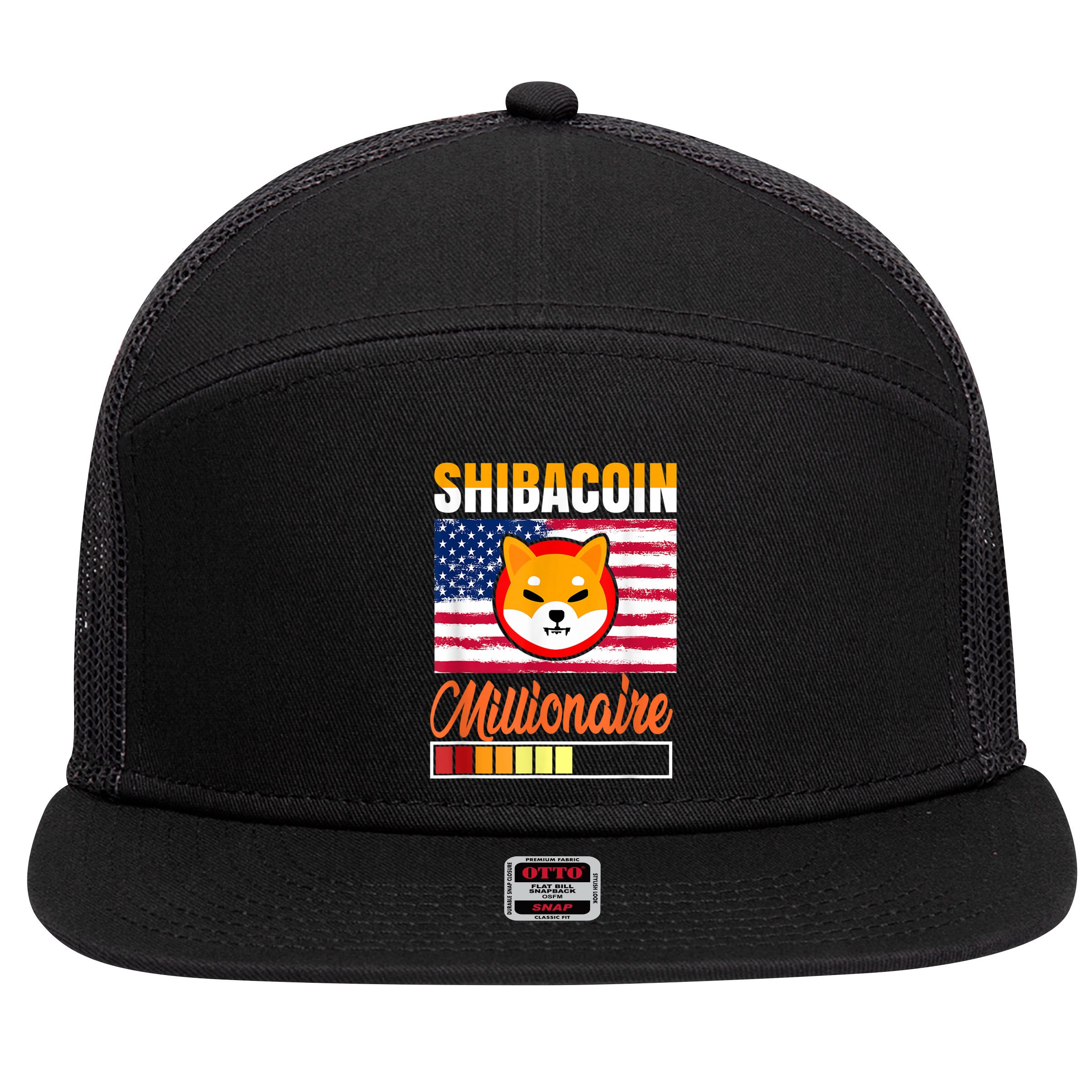 Shibacoin Miner Shiba Inu Coin Dog Lover Cryptocurrency 7 Panel Mesh Trucker Snapback Hat