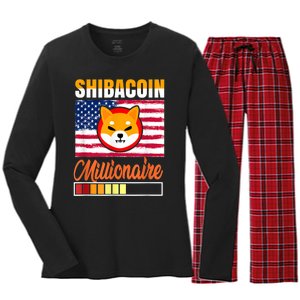 Shibacoin Miner Shiba Inu Coin Dog Lover Cryptocurrency Women's Long Sleeve Flannel Pajama Set 