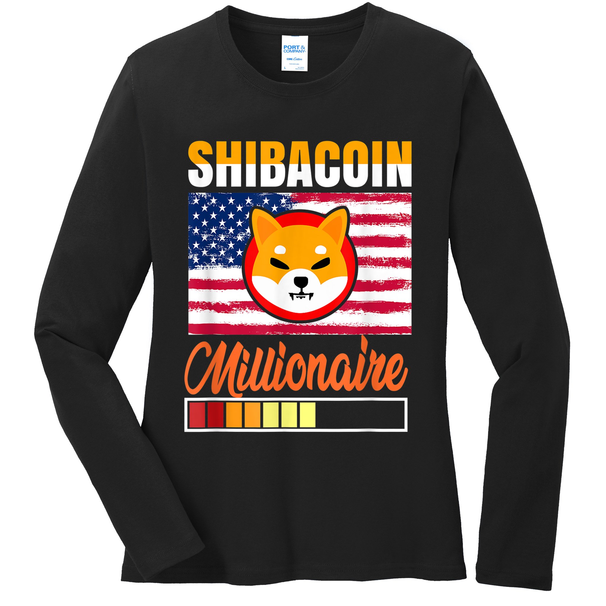 Shibacoin Miner Shiba Inu Coin Dog Lover Cryptocurrency Ladies Long Sleeve Shirt