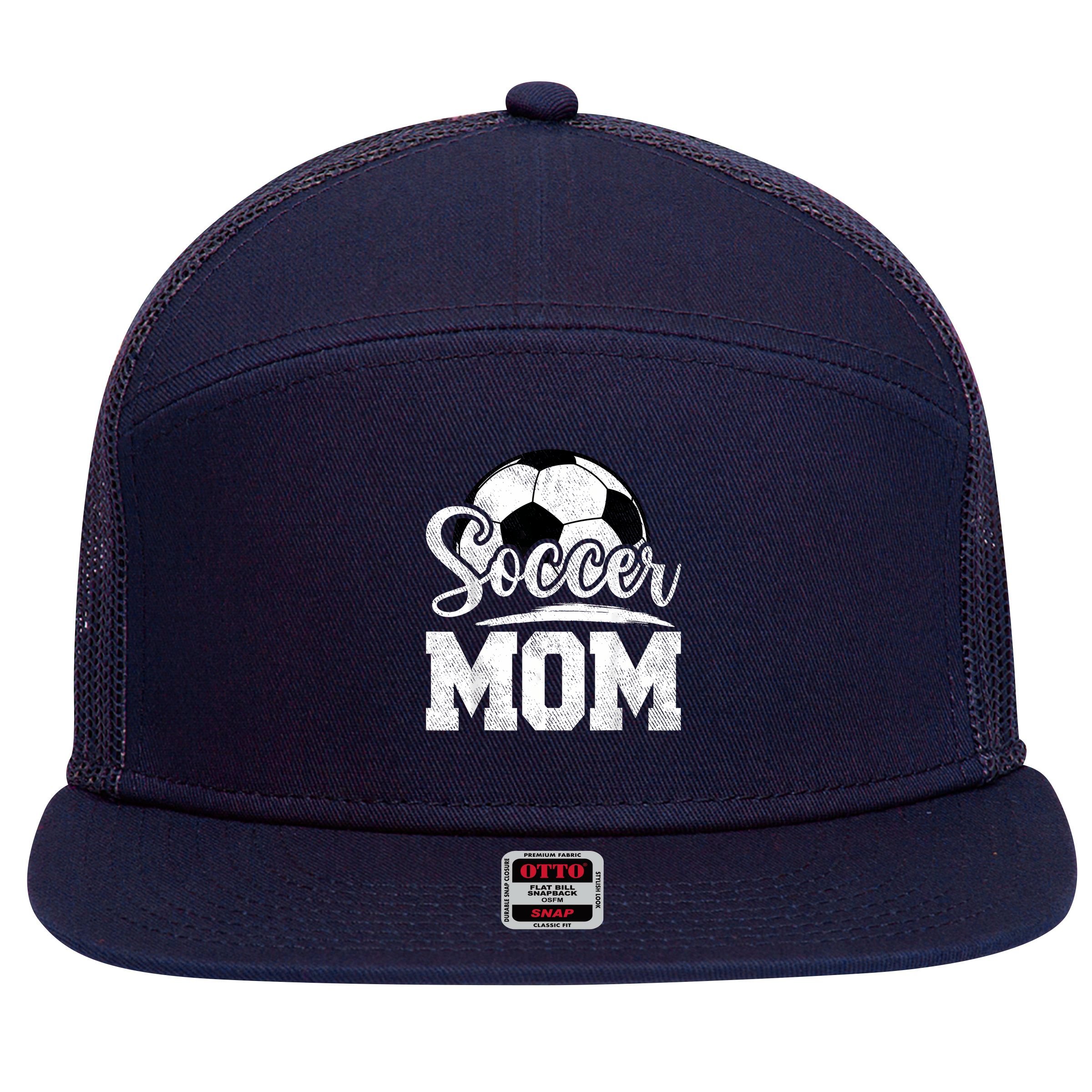 Soccer Mom Soccer Player Game Day Mother's Day 7 Panel Mesh Trucker Snapback Hat