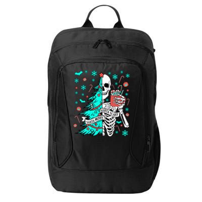 Sorta Merry Sorta Scary Funny Christmas Skeleton Tree Santa Gift City Backpack