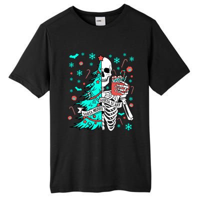 Sorta Merry Sorta Scary Funny Christmas Skeleton Tree Santa Gift Tall Fusion ChromaSoft Performance T-Shirt