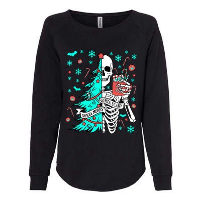 Sorta Merry Sorta Scary Funny Christmas Skeleton Tree Santa Gift Womens California Wash Sweatshirt