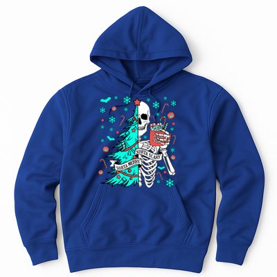 Sorta Merry Sorta Scary Funny Christmas Skeleton Tree Santa Gift Hoodie