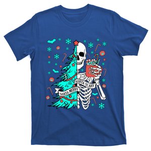 Sorta Merry Sorta Scary Funny Christmas Skeleton Tree Santa Gift T-Shirt