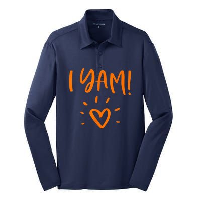 She's My Sweet Potato I Yam Set Couples Thanksgiving Silk Touch Performance Long Sleeve Polo