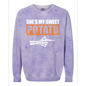 Shes My Sweet Potato Gift I Yam Matching Couple Halloween Gift Colorblast Crewneck Sweatshirt