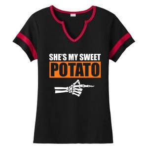 Shes My Sweet Potato Gift I Yam Matching Couple Halloween Gift Ladies Halftime Notch Neck Tee