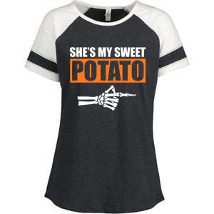 Shes My Sweet Potato Gift I Yam Matching Couple Halloween Gift Enza Ladies Jersey Colorblock Tee