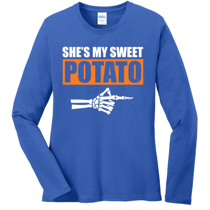 Shes My Sweet Potato Gift I Yam Matching Couple Halloween Gift Ladies Long Sleeve Shirt