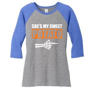 Shes My Sweet Potato Gift I Yam Matching Couple Halloween Gift Women's Tri-Blend 3/4-Sleeve Raglan Shirt