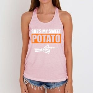 Shes My Sweet Potato Gift I Yam Matching Couple Halloween Gift Women's Knotted Racerback Tank