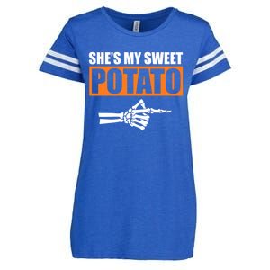 Shes My Sweet Potato Gift I Yam Matching Couple Halloween Gift Enza Ladies Jersey Football T-Shirt