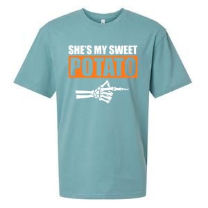 Shes My Sweet Potato Gift I Yam Matching Couple Halloween Gift Sueded Cloud Jersey T-Shirt