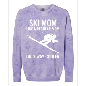 Ski Mom Skiing Gift Colorblast Crewneck Sweatshirt