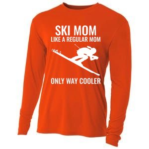 Ski Mom Skiing Gift Cooling Performance Long Sleeve Crew