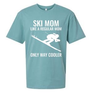 Ski Mom Skiing Gift Sueded Cloud Jersey T-Shirt