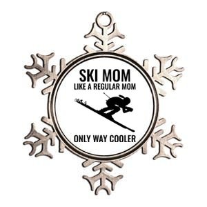 Ski Mom Skiing Gift Metallic Star Ornament